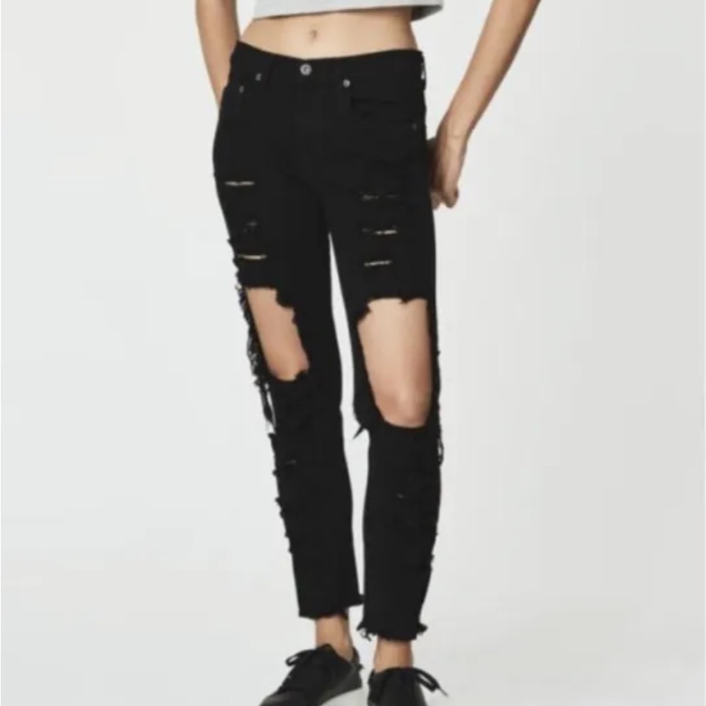 Carmar black super distressed relaxed fit jeans 27